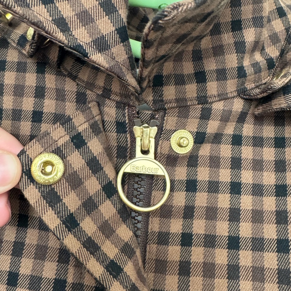 Like New Barbour Audrey Showerproof Jacket in Vicuña Gingham Check Size 12 - Picture 3 of 6